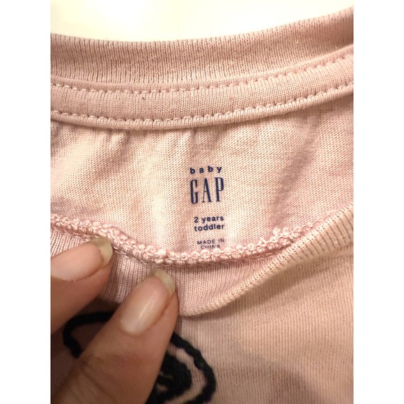 Peanuts Snoopy Shirt Toddler 2T Pink Long Sleeve Graphic Baby Gap Crewneck - Picture 3 of 5